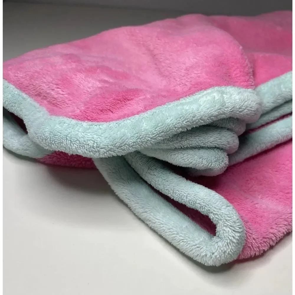 Carters Just One You Cupcake Baby Blanket Sweet Pink Teal Blue Plush Embroidered